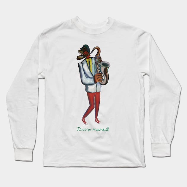 Sax Ha! Ha! Long Sleeve T-Shirt by diegomanuel